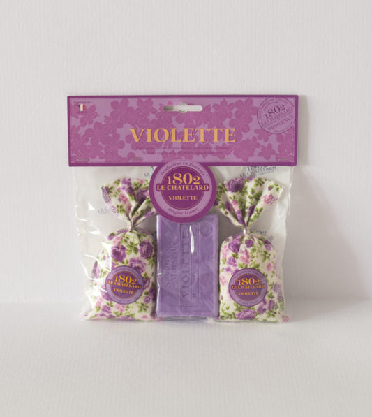 Set 2 sacchettini profumati alla Violetta + 1 sapone